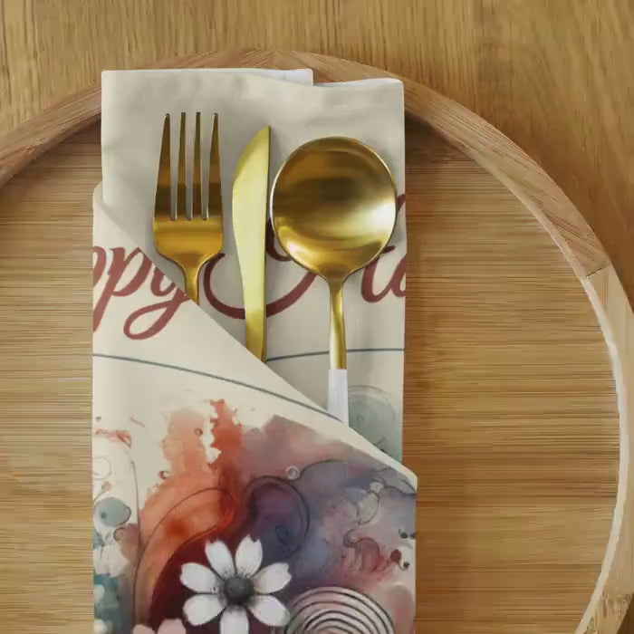 Load video: Easter Napkin Set - Cloth Napkin Set for Festive Tables, Perfect Easter Gifts &amp; Home Decor, Spring Celebration Decor