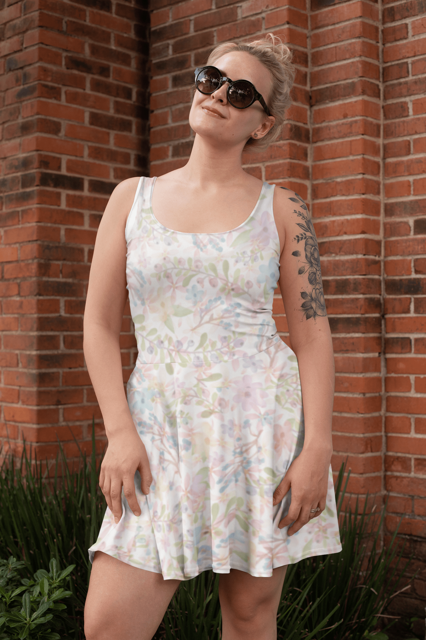 Floral Skater Dress, Cute & Stylish, Perfect for Parties, Beach or Everyday - Elora Moda