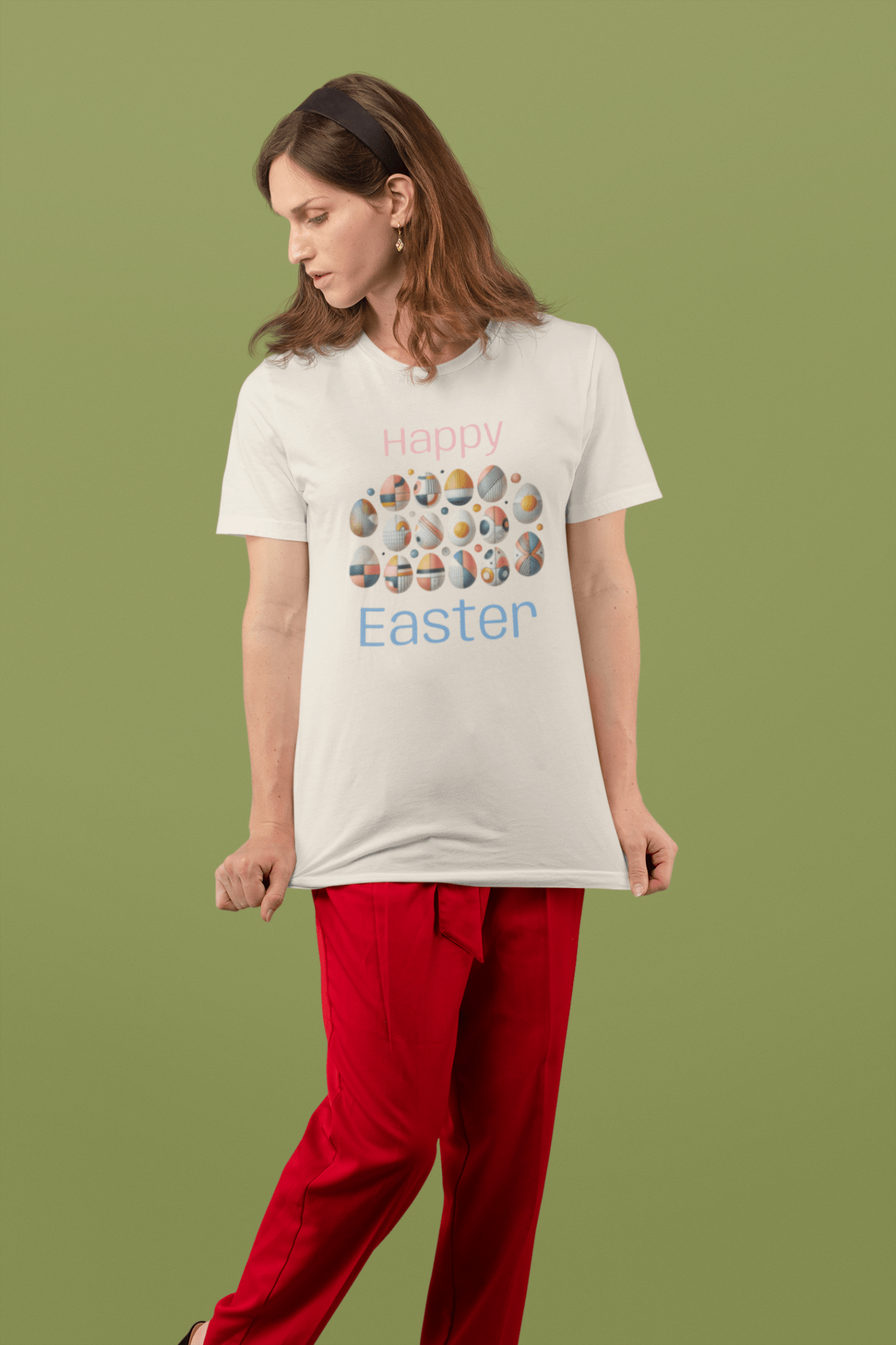 Abstract Easter Tee - Cute Spring Apparel, Trendy Graphic T-Shirt, Relaxed Fit, Perfect 2025 Spring Gifts & Easter Outfits - Elora Moda