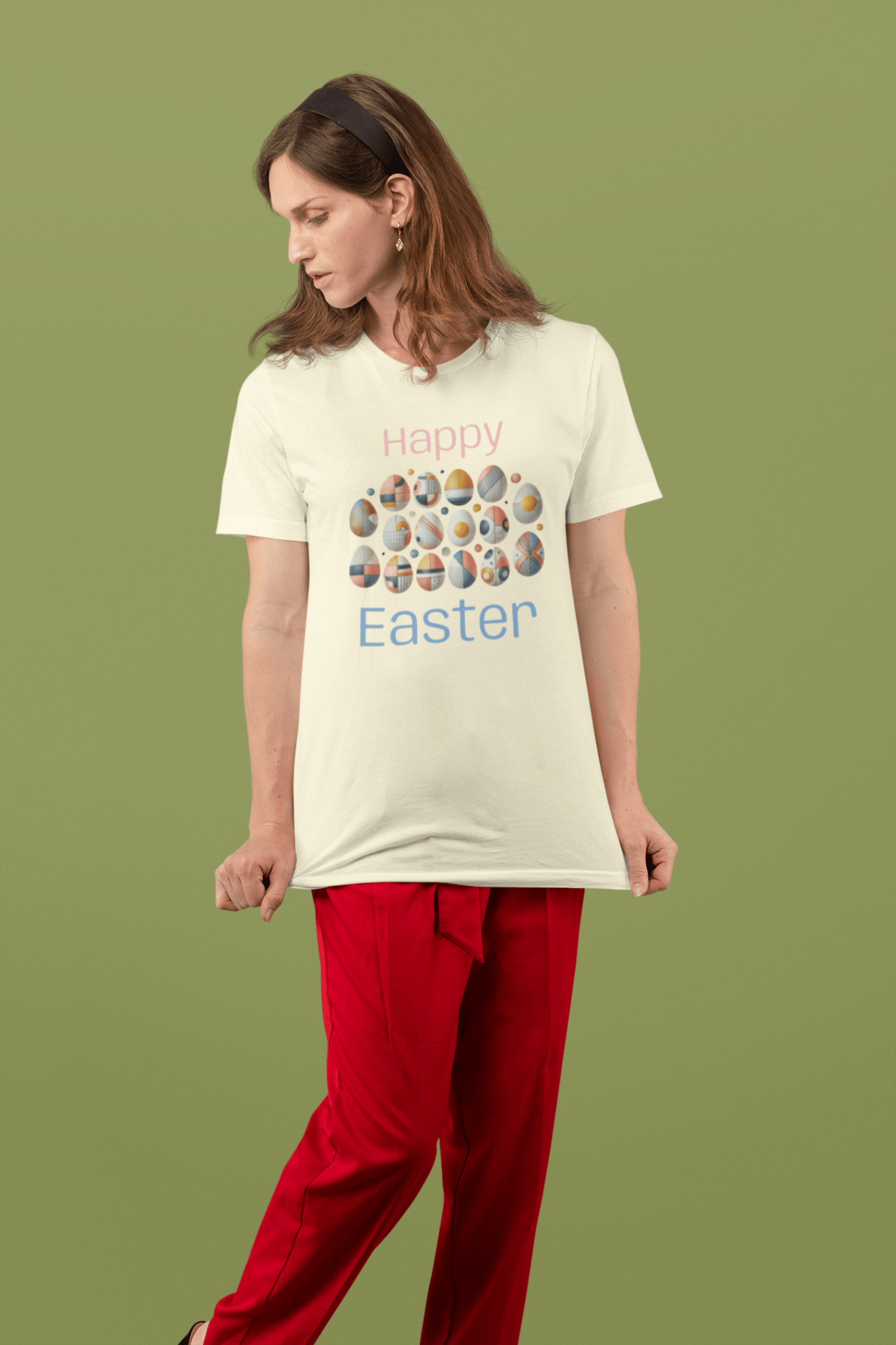 Abstract Easter Tee - Cute Spring Apparel, Trendy Graphic T-Shirt, Relaxed Fit, Perfect 2025 Spring Gifts & Easter Outfits - Elora Moda