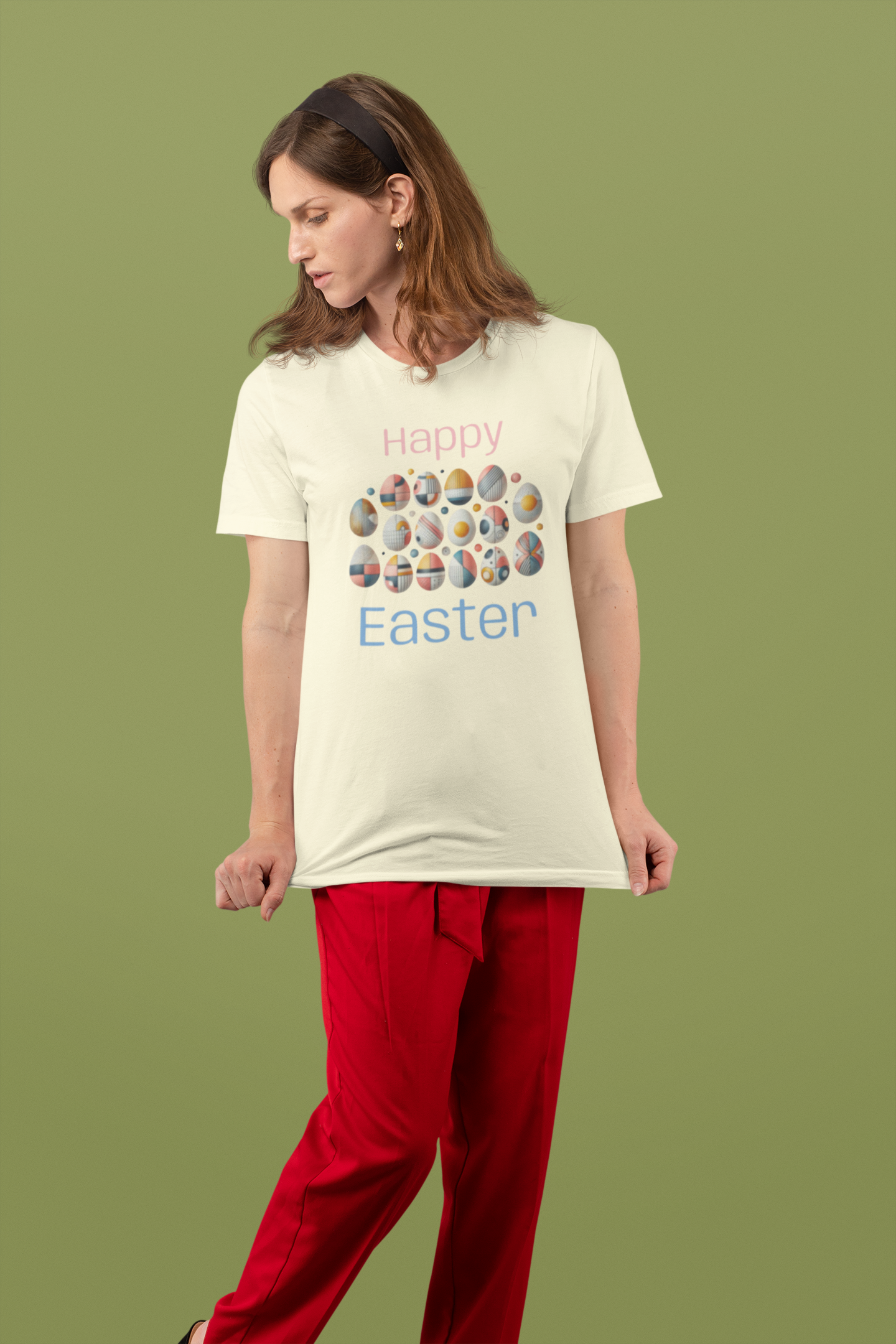 Abstract Easter Tee - Cute Spring Apparel, Trendy Graphic T-Shirt, Relaxed Fit, Perfect 2025 Spring Gifts & Easter Outfits